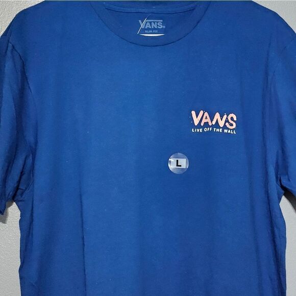 Vans Off The Wall, Mens T-Shirt in Royal Blue. NWT, Size Large - Picture 2 of 6